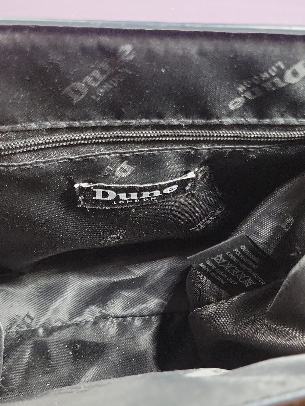 Dune London Purple Top Handle Bag w/ Adjustable Shoulder Strap Interior Pocket - Picture 10 of 12